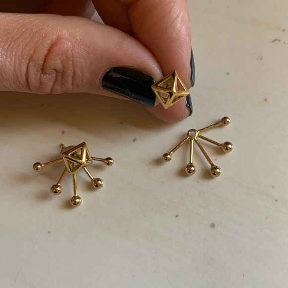 “Pyramid Fan” earring jacket - Picture 3 of 3